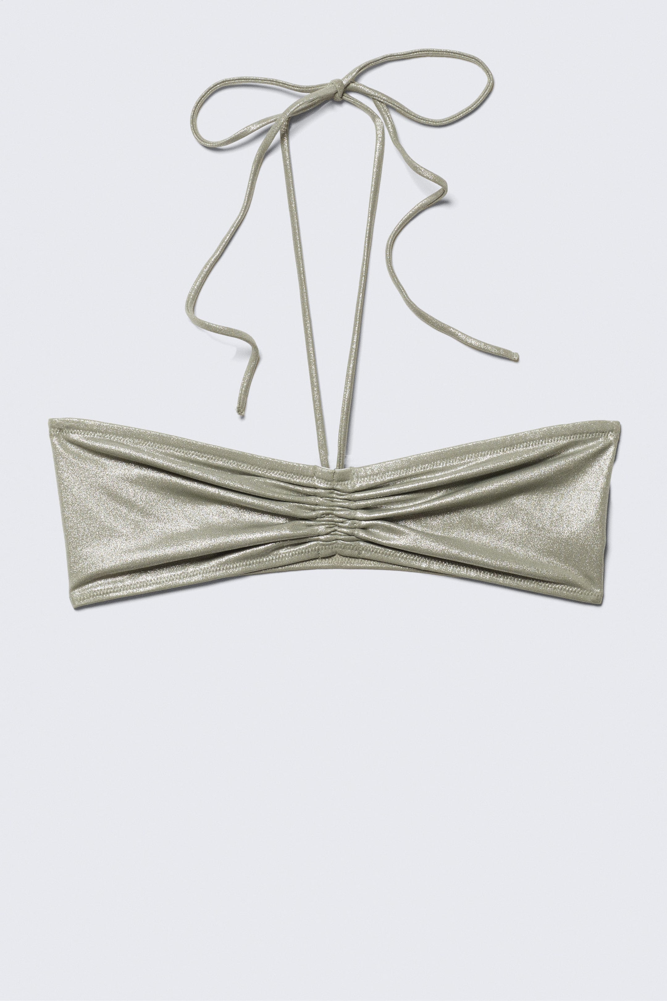 #8D8C81 - Glitter Halter Bikini Top - 1