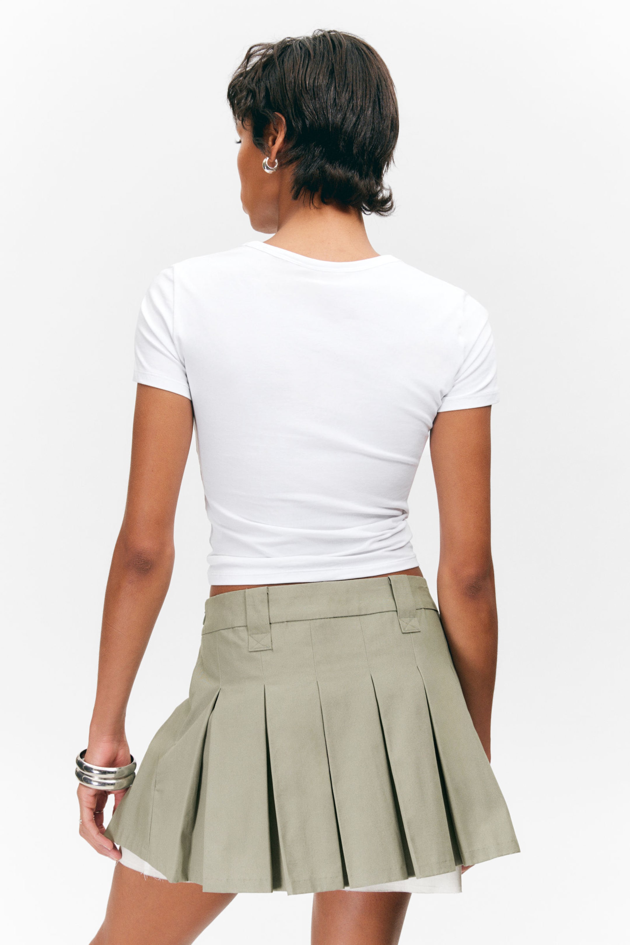 White - Lingerie Top Print - Cropped t-shirt - 2