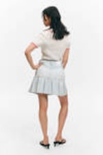 Fluid Blue - Light Blue - Pleated Mini Denim Skirt - 3