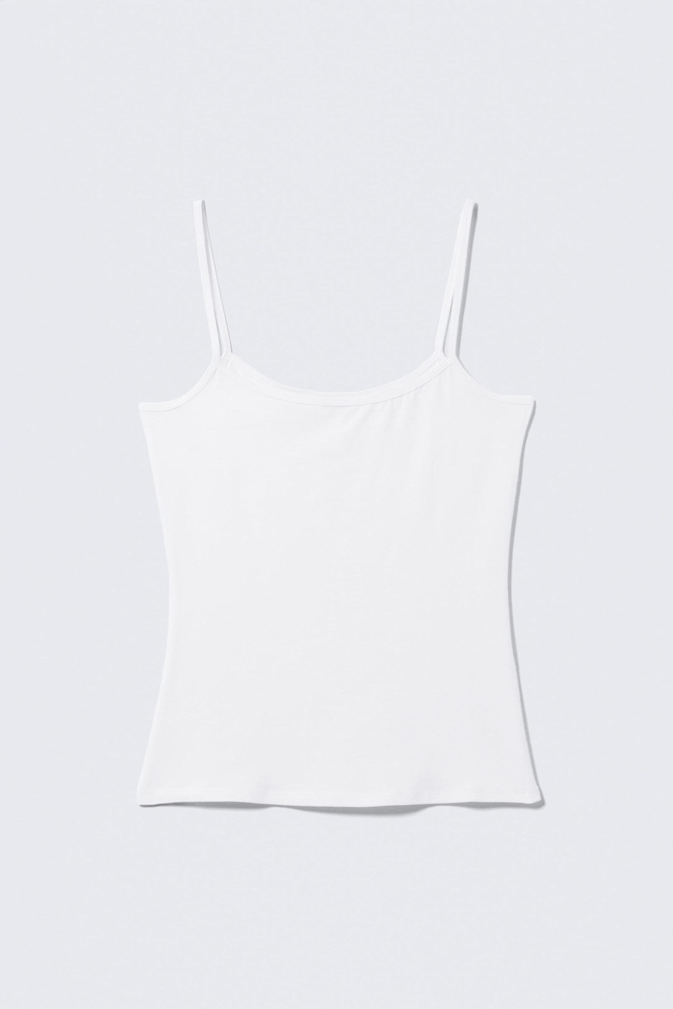 White - Slim Strappy Tank Top - 3