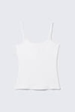 White - Slim Strappy Tank Top - 3