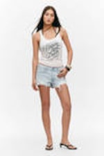 White - Dream & Dazzle - Printed Fitted Tank Top - 1