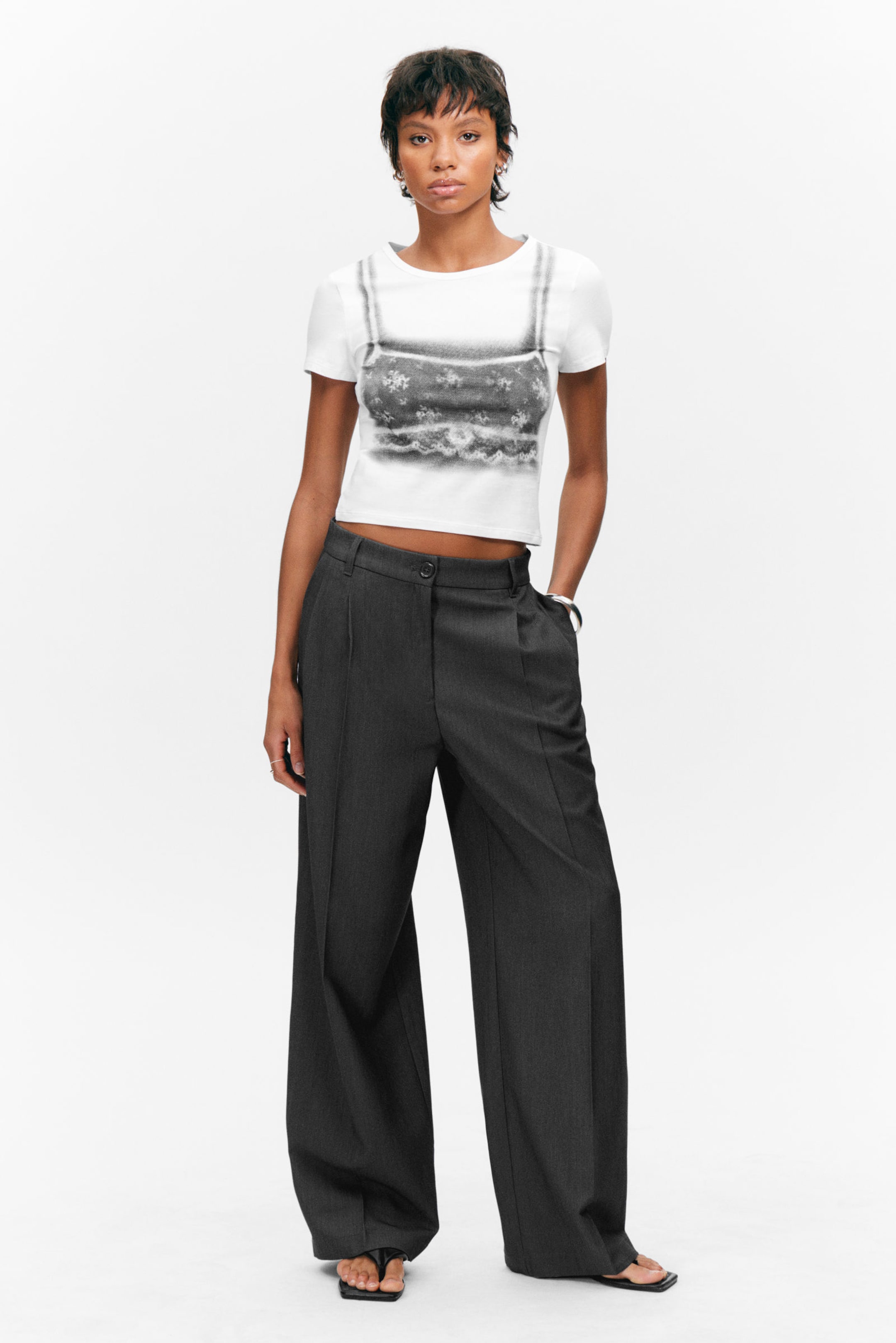 #505050 - Wide Leg Trousers - 2