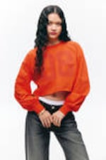 Bright Orange - 08 - Cropped Long-Sleeved T-shirt - 0