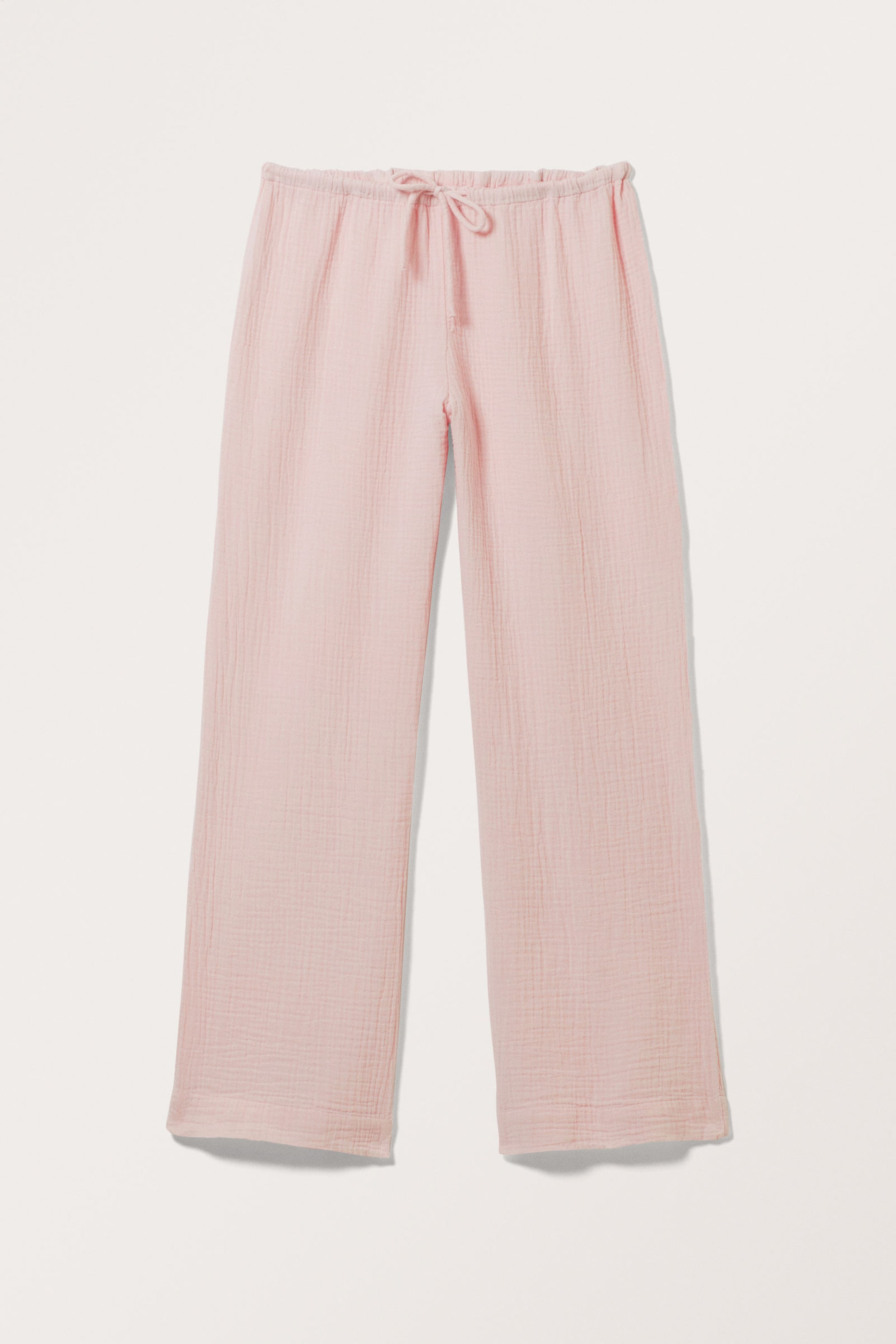 Light Pink - Loose Pull-on Cotton Trousers - 0