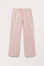 Light Pink - Loose Pull-on Cotton Trousers - 0