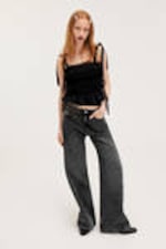Embellished Black - Paz Mid Straight Embellished Jeans - 0