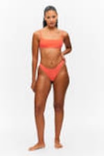 Coral - Structured Brazilian Cut Bikini Bottoms - 0