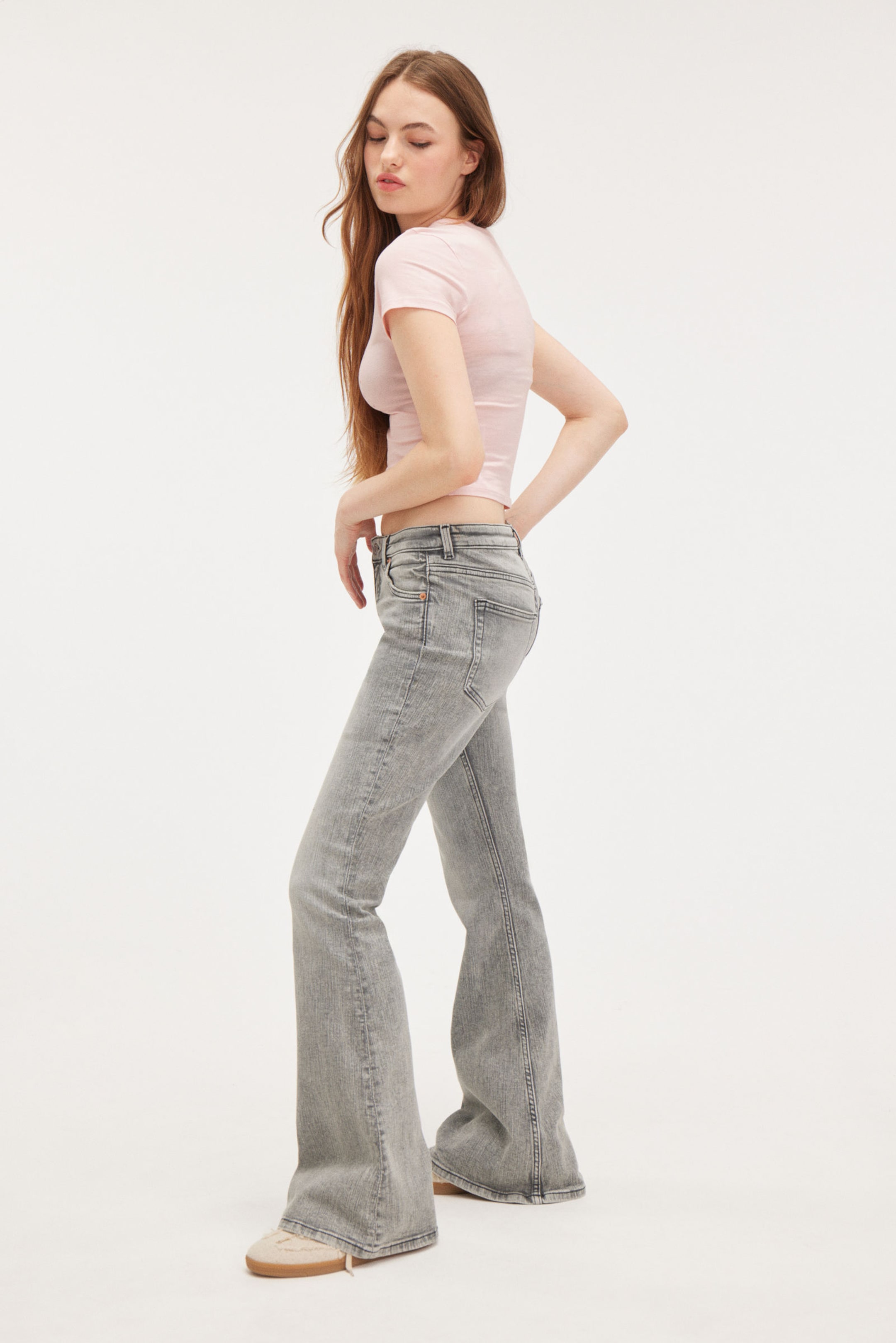 Concrete Grey - Katsumi Low Waist Flared Jeans - 2