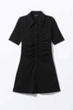Black Black - Short-Sleeved Mini Shirt Dress - 3