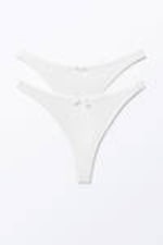 White - 2-pack Pearl Low Rise Thongs - 0