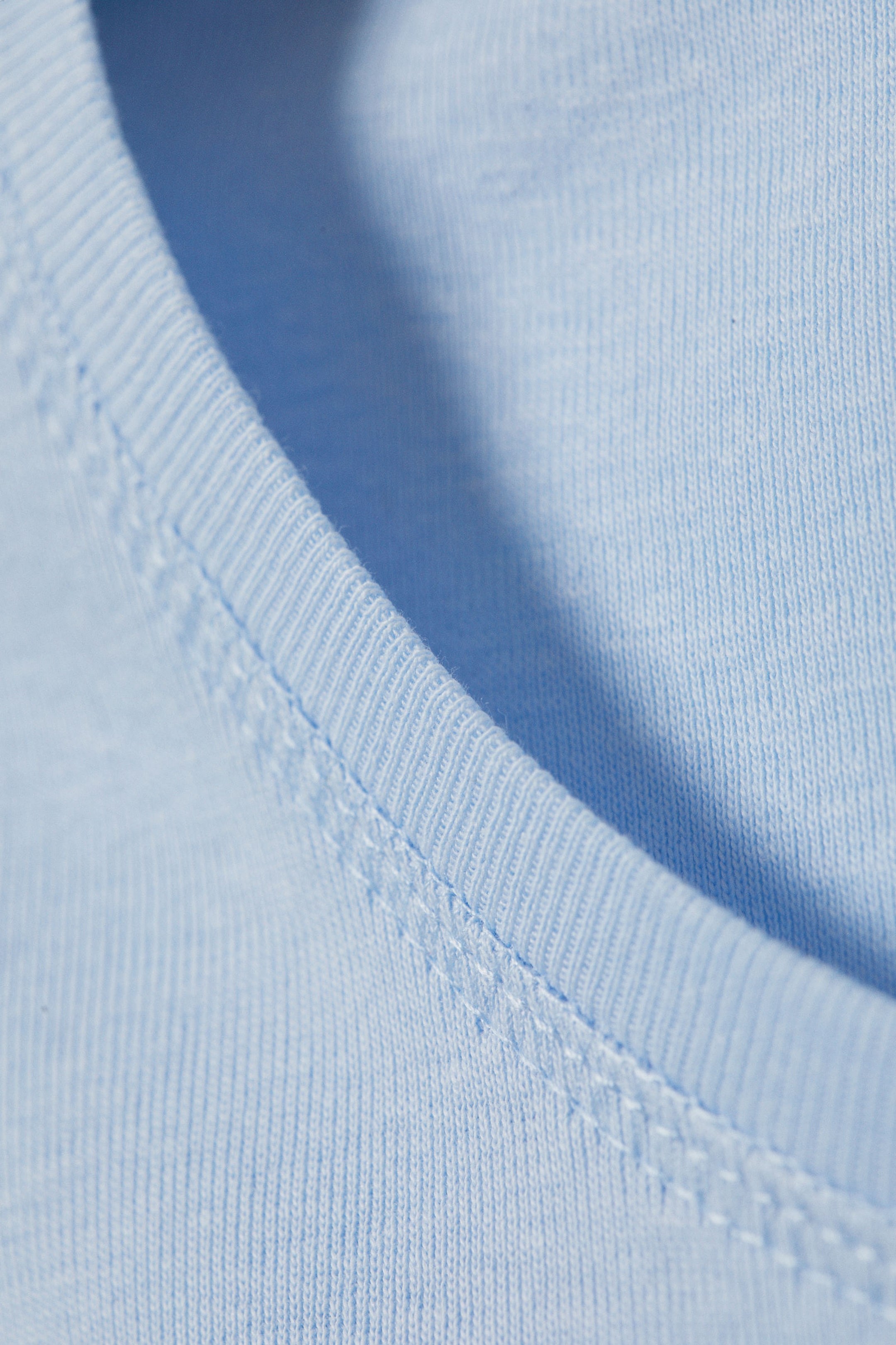 Light Blue - Cropped Fitted Cotton T-Shirt - 4