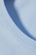 Light Blue - Cropped Fitted Cotton T-Shirt - 4