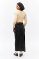 Black - Midi denim skirt - 2
