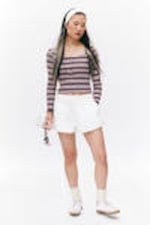 White - Flannel Boxer Shorts - 0