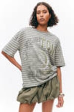 Striped Grey - Oversized Cotton T-shirt - 0