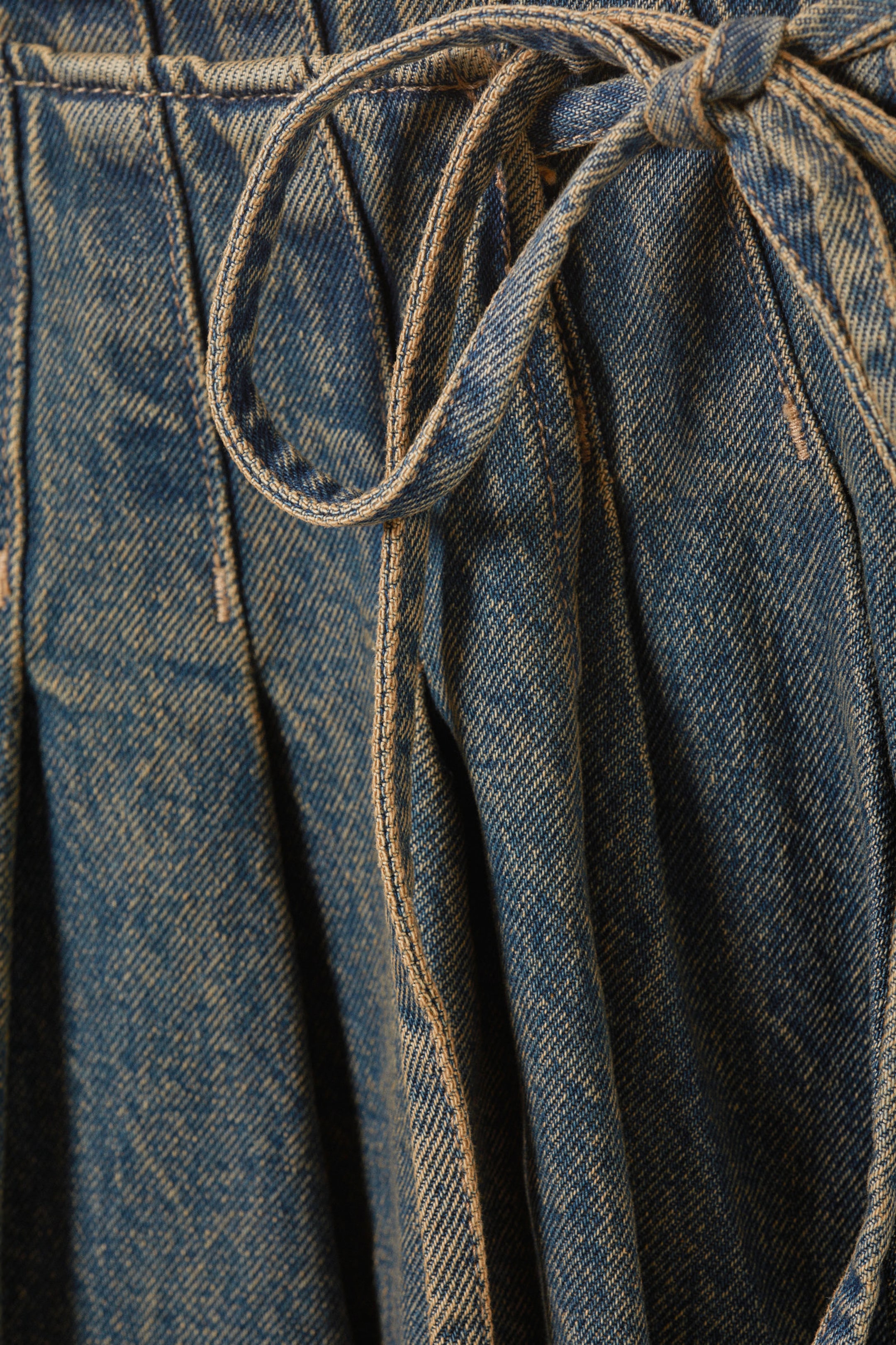 Desert Blue - Pleated Mini Denim Wrap Skirt - 5