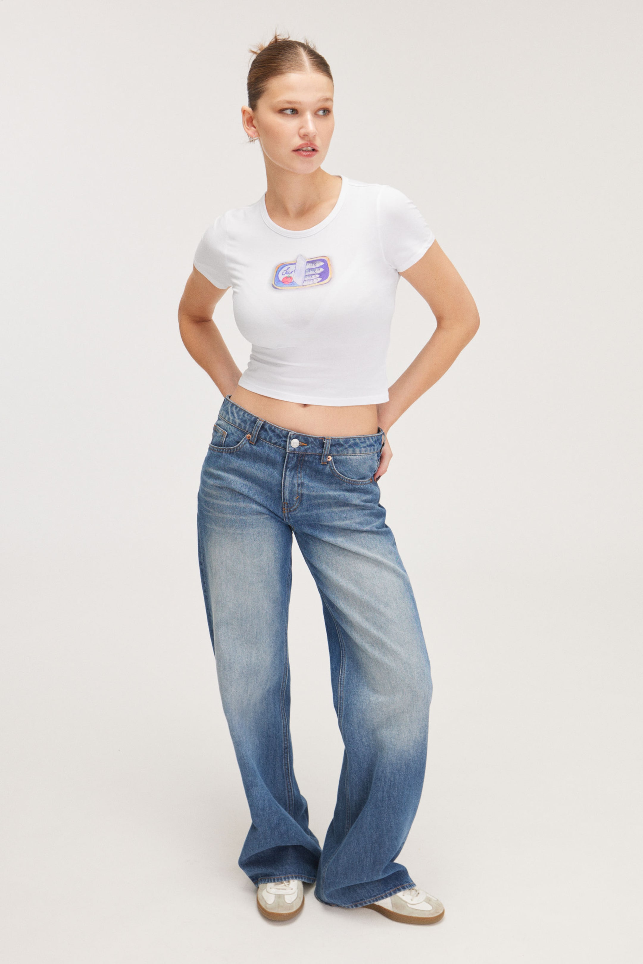 White - Sardines - Cropped t-shirt - 1