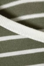Striped Khaki - Boxy Sleeve T-Shirt - 4