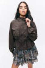 Dark Grey - Windbreaker Nylon Jacket - 1