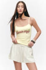 Light Yellow - Cosmic Blade - Slim Strappy Tank Top - 0