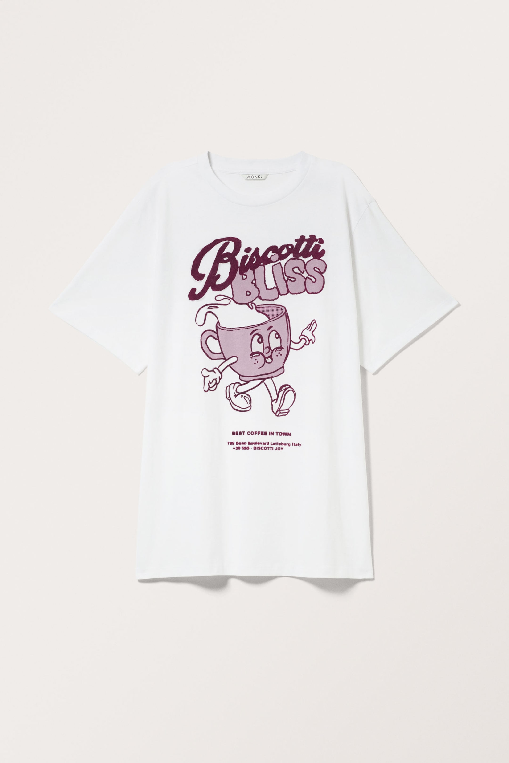 Biscotti Bliss - Oversized Throw-on T-shirt - 0