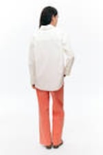 White - Long-Sleeved Oversized Poplin Shirt - 2