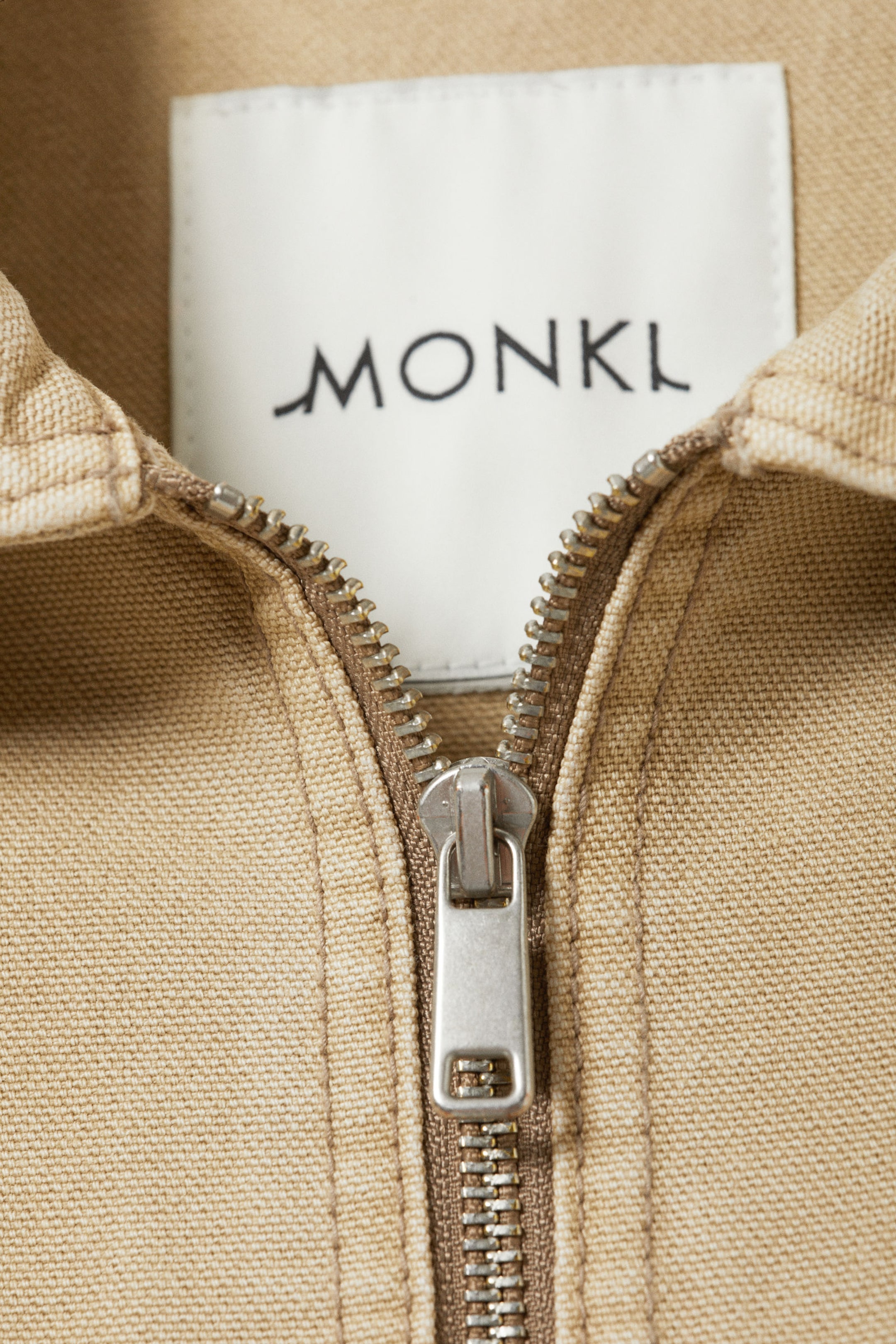 Dusty Beige - Two-way Zip Oxford Jacket - 4