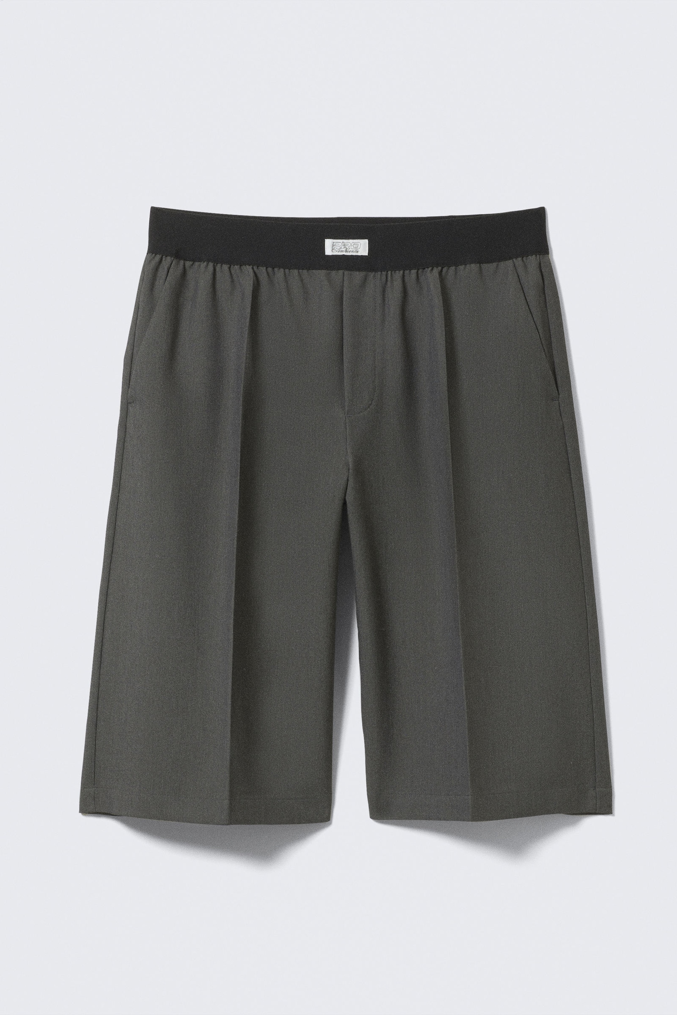 Dark Grey Melange - Relaxed Low Waisted Pull-on Shorts - 4