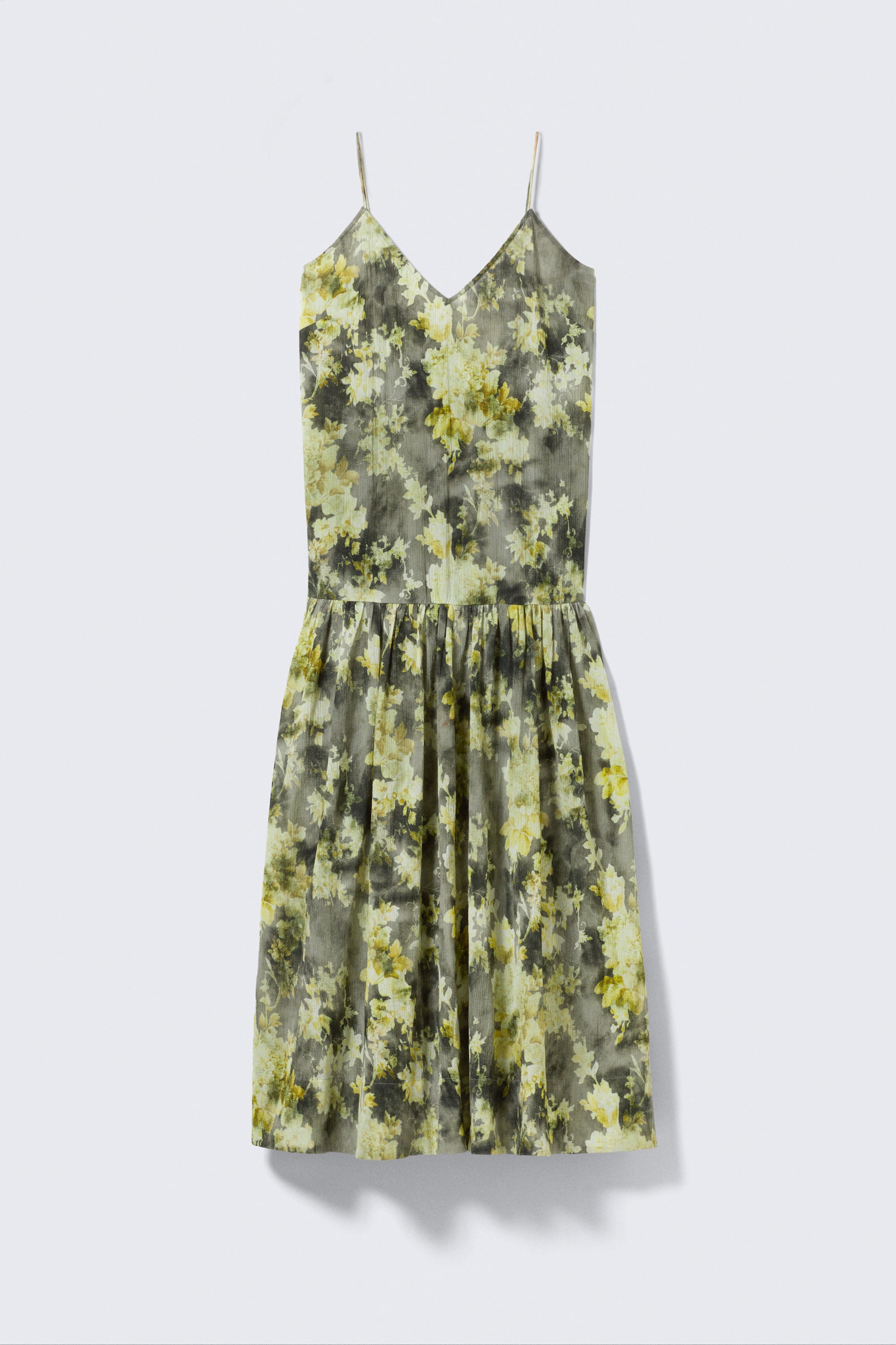 Grey - Dirty Floral - Tiered Printed Cotton Maxi Dress - 4