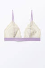Off-white & Lilac - Lacey Soft Lace Triangle Bra - 0