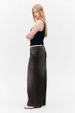 Washed Black - Peggy Low Waist Loose Baggy Leg Jeans - 2