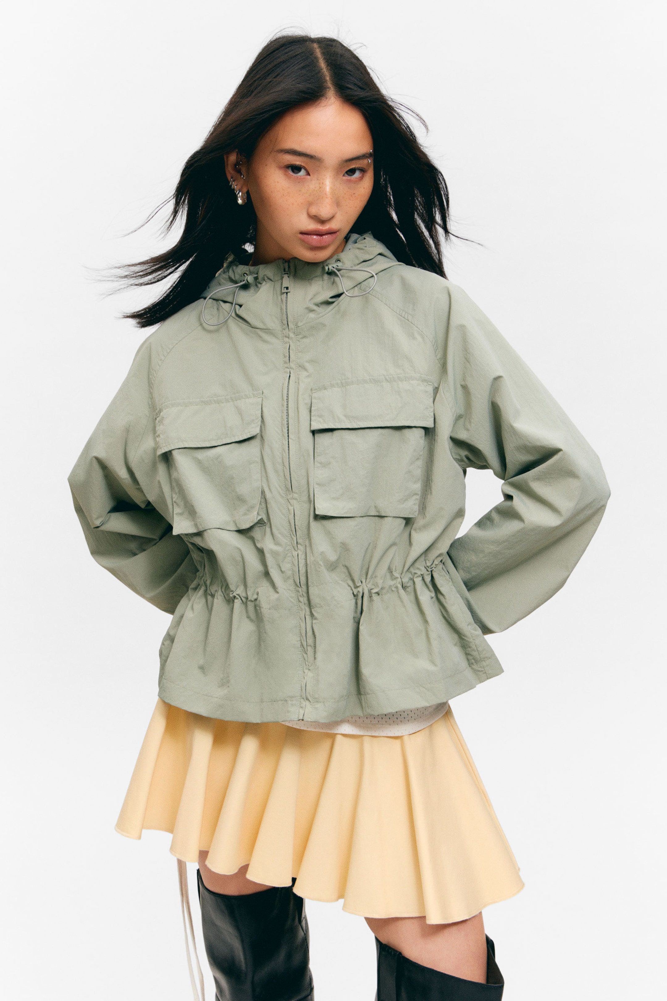 #8D8C81 - Windbreaker nylonjacka - 1