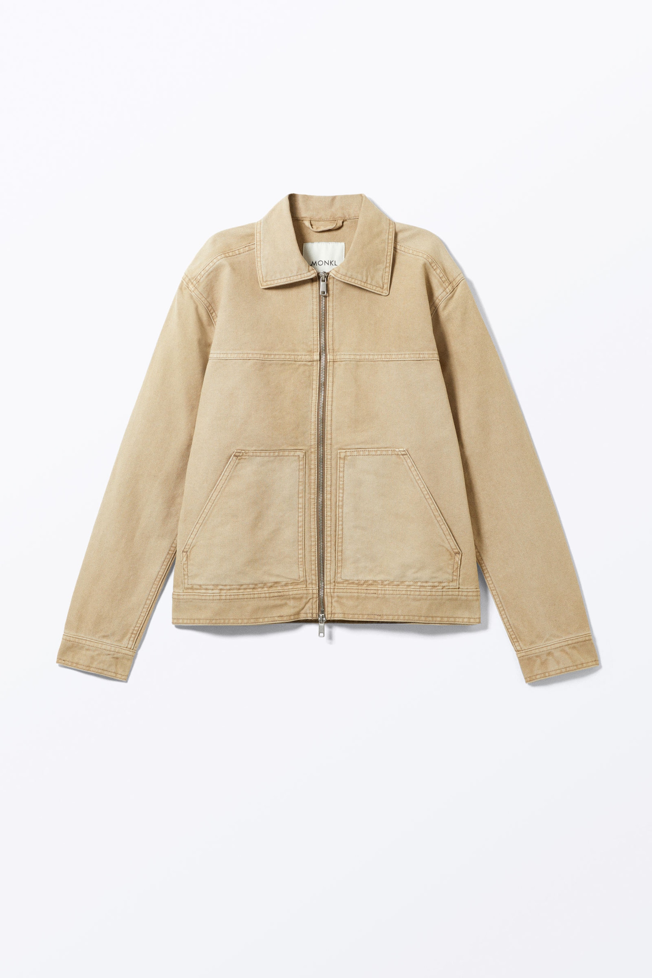 Dusty Beige - Two-way Zip Oxford Jacket - 3