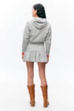Washed Light Grey - Cropped Zip Hoodie - 5