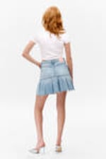 Fresh Blue - Light Blue - Pleated Mini Denim Skirt - 3