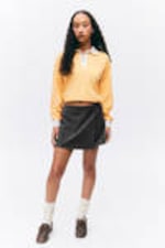 Dark Grey Pinstripe - Mini Wrap Skirt - 0