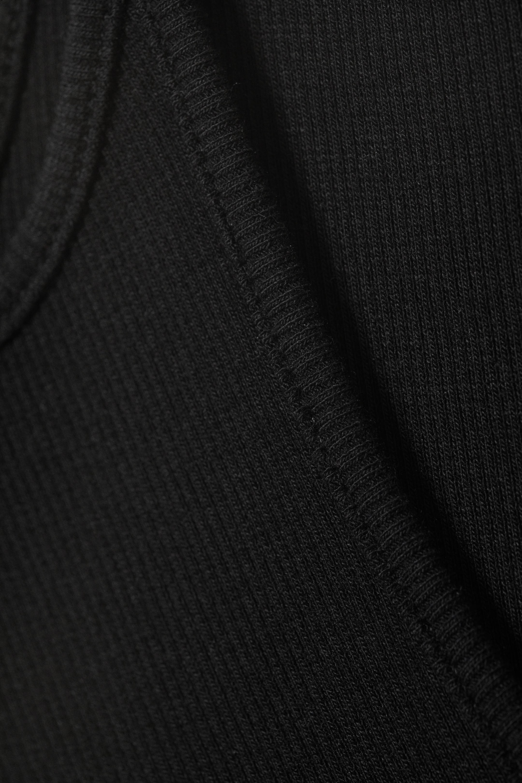 Black - Ribbed Fitted Jumpsuit - 5