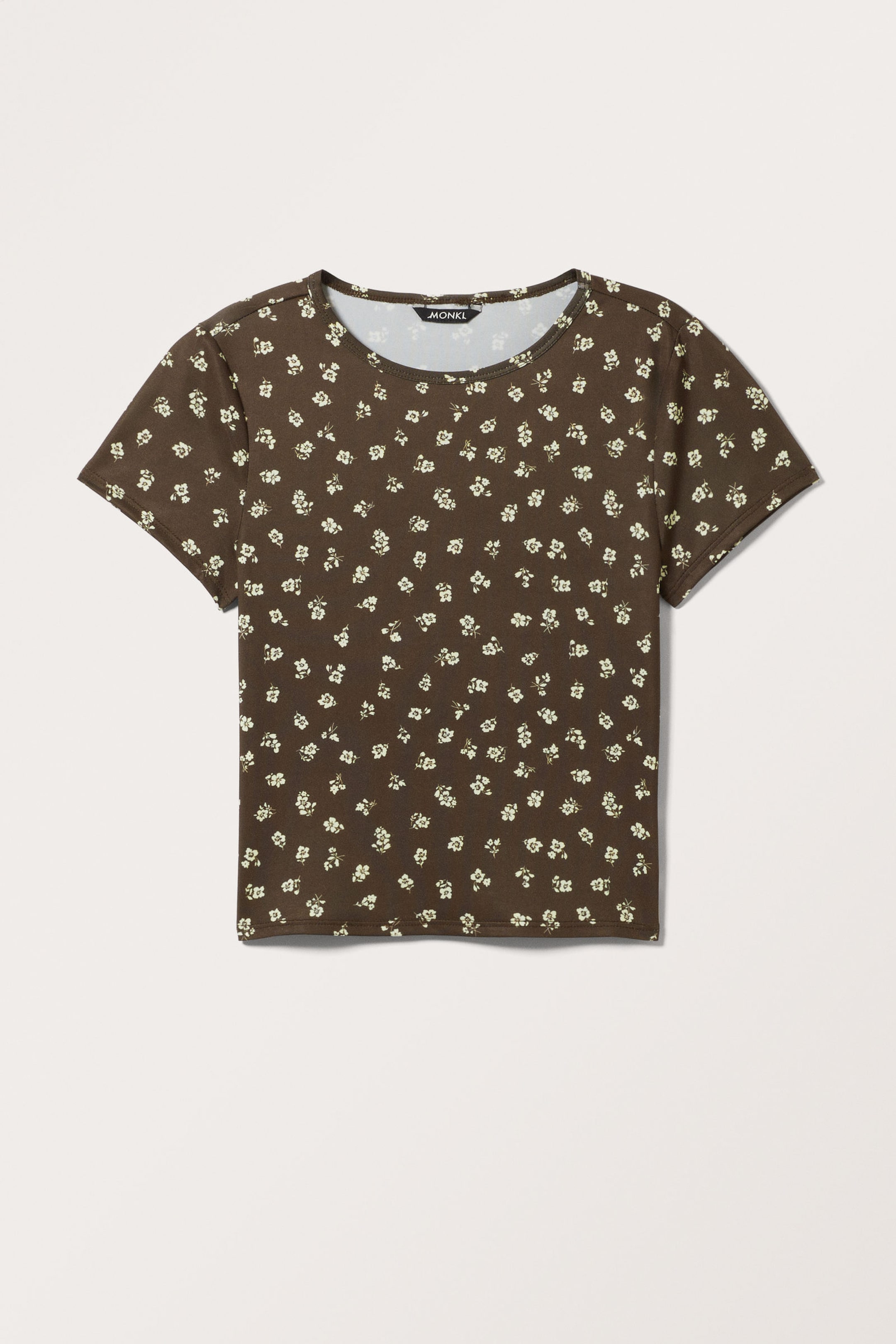 Brown - Floral - Cropped t-shirt - 3