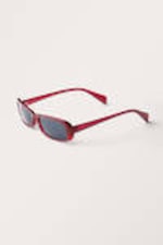 Dark Red - Rectangular Sunglasses - 2
