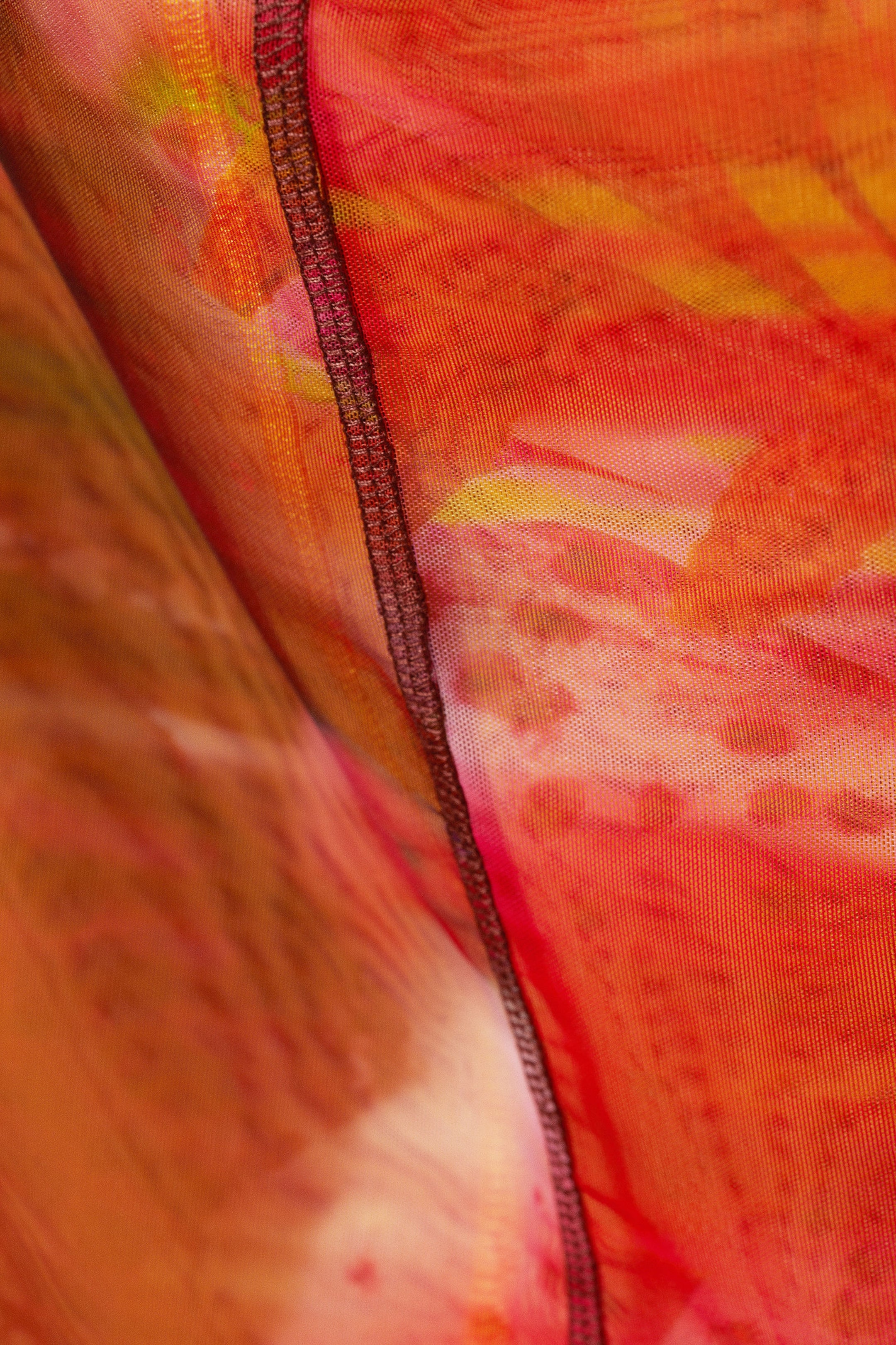 Orange/Red - Calypso Flower - Flowy High-Low Maxi Skirt - 5