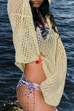 Pink Tiger-striped - Printed Tie-Side Bikini Bottoms - 2