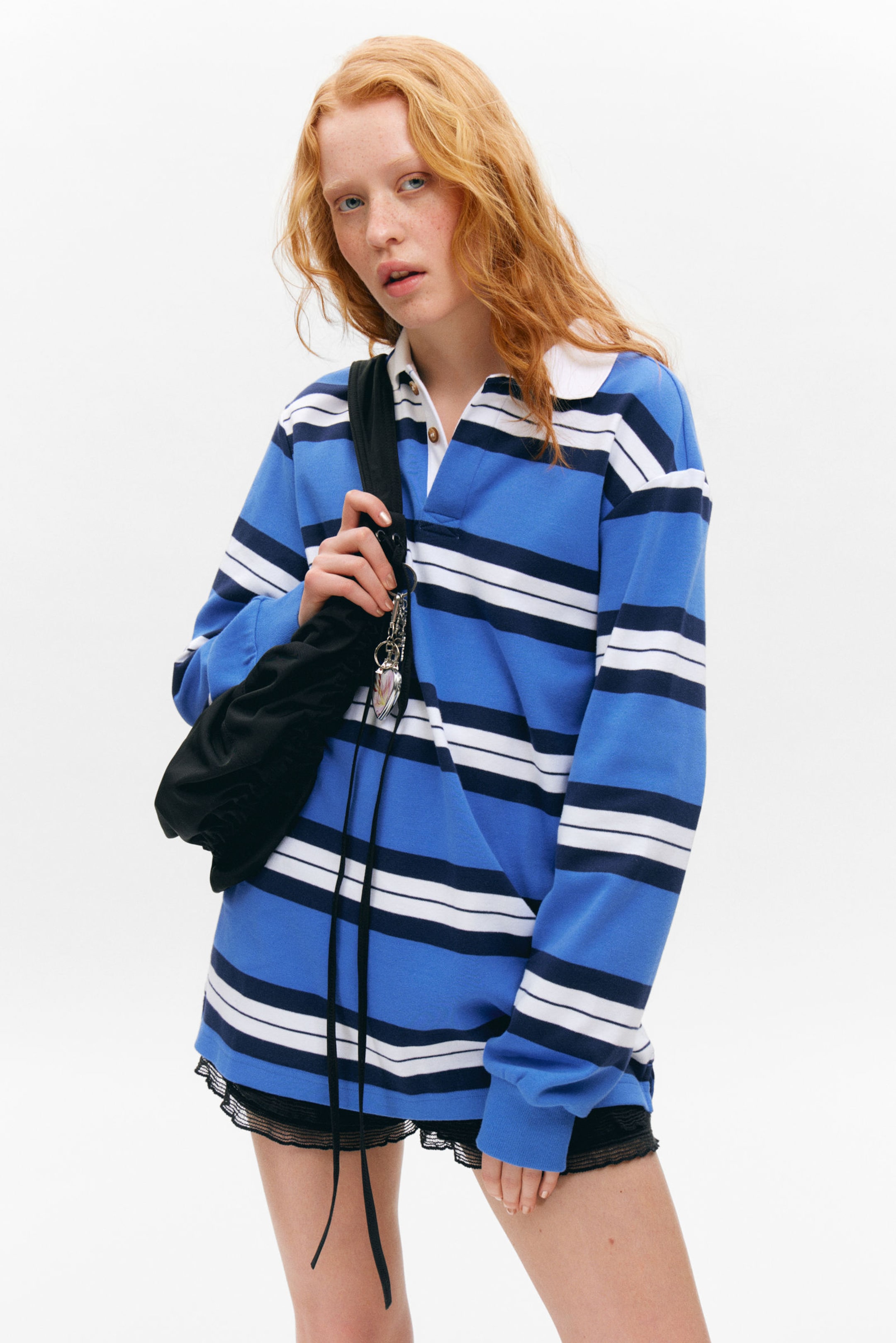#3B62A5 - Long-Sleeved Rugby Mini Dress - 2