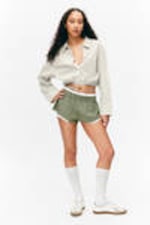Light Green - Cropped Cotton Poplin Drawstring Night-Shirt - 0