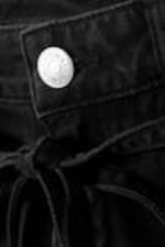 Black - Low Waisted Relaxed Twill Trousers - 4