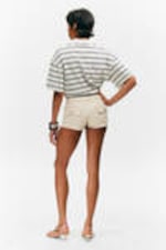 Light Beige - Utility Pocket Mini Shorts - 3