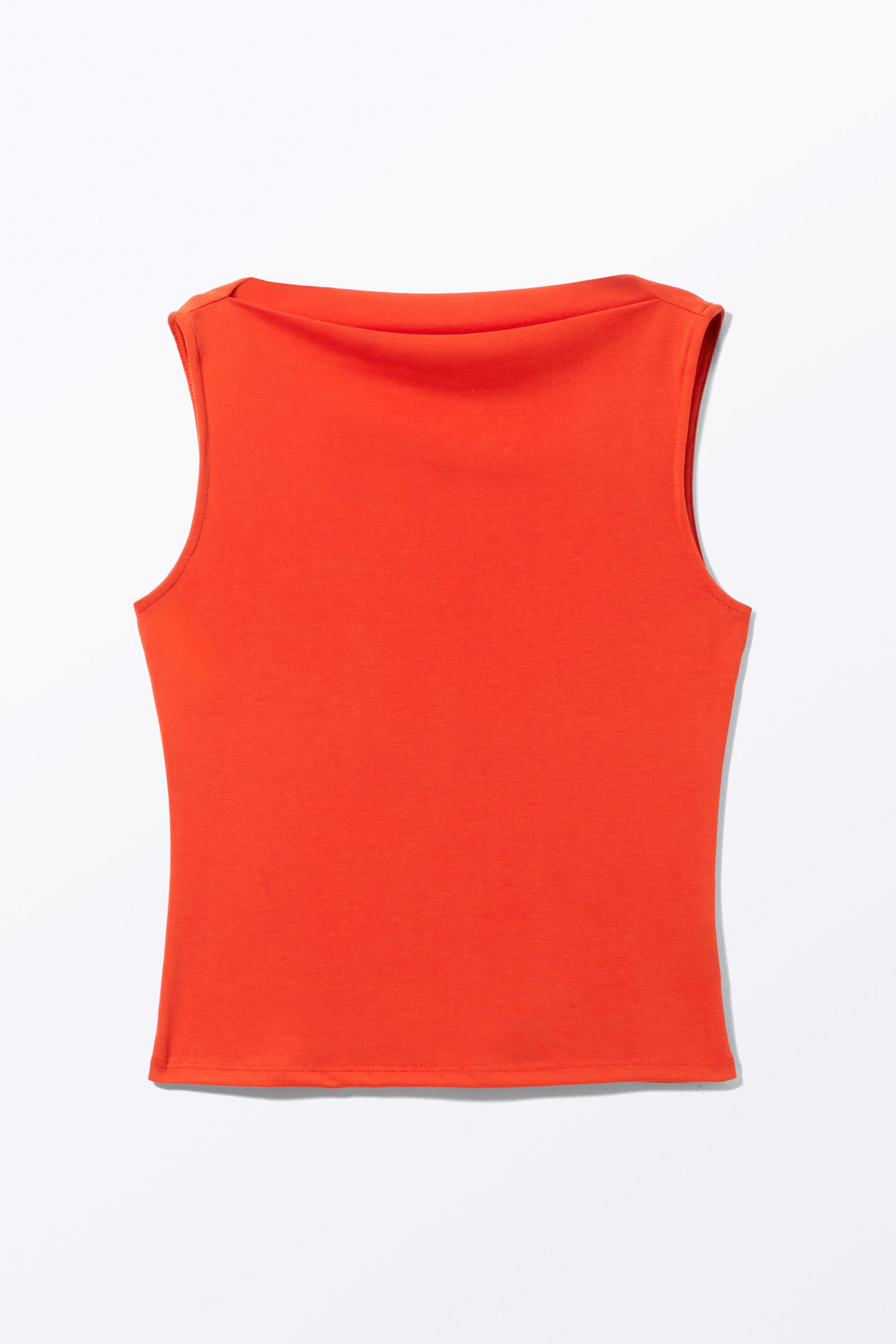 Bright Orange - Super soft sleeveless boatneck top - 3
