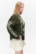 Dark Khaki Green - Boundless - Oversized Long Sleeve T-shirt - 1