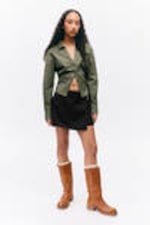 Black - Mini Wrap Skirt - 0