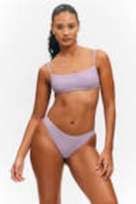 Light Lilac - Structured Square Neck Bikini Top - 0